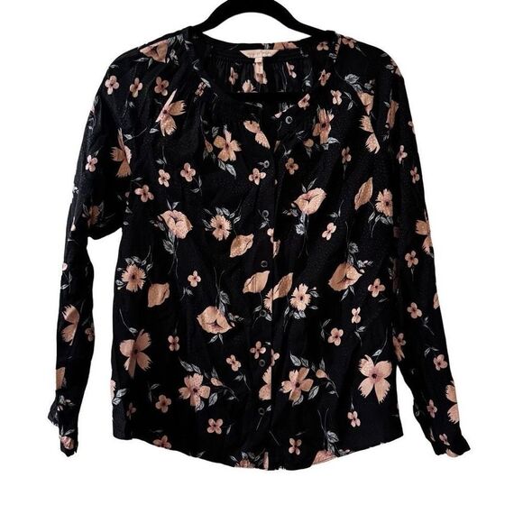 NWOT Rebecca Taylor Black Floral Jacquard Daniella Silk Blouse Size 2 Small - Picture 9 of 16